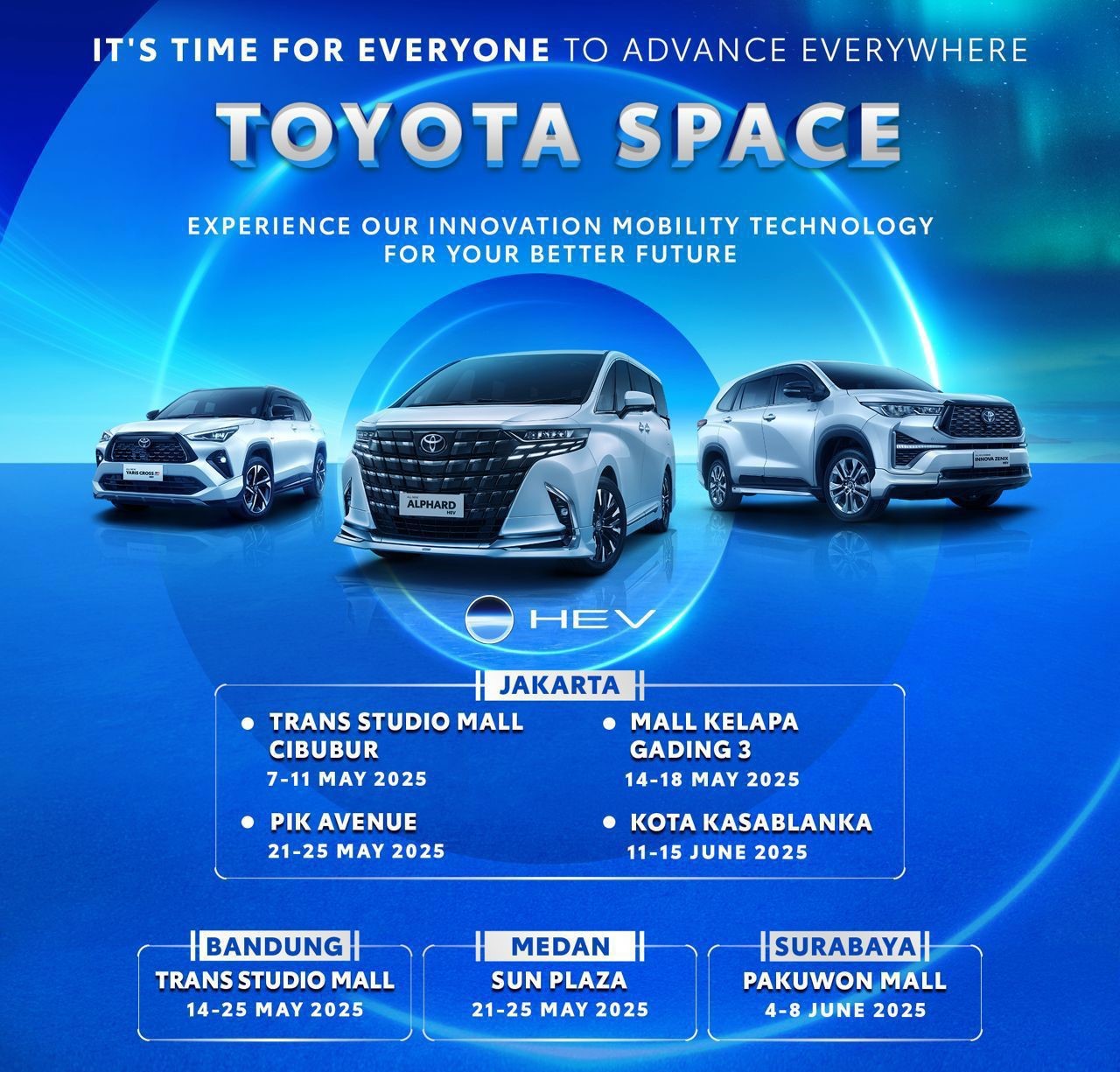 Toyota Space Hadir di Mal-Mal Kesayangan, Kunjungi dan Manfaatkan Program Promo Memikat, Bisa Test Drive Mobil Hybrid EV Toyota